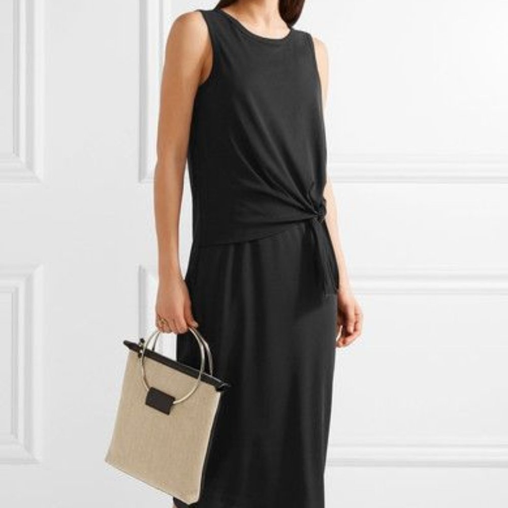 THEORY Black front tie dress